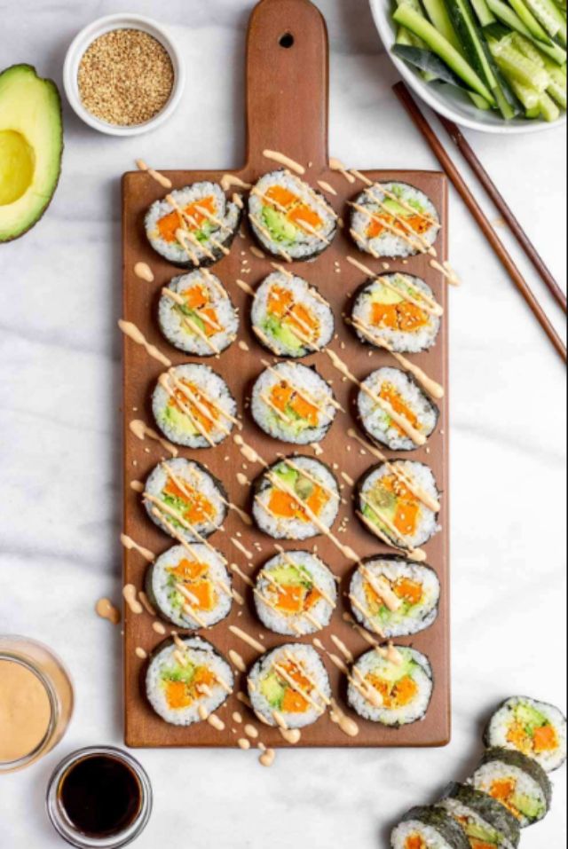 Ingredients for sweet potato sushi roll